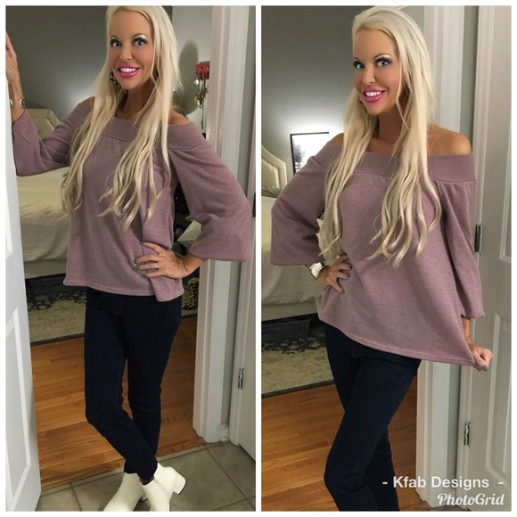 LAST 1! 🛍 Soft Mauve Off Shoulder Sweater ! - Picture 6 of 6